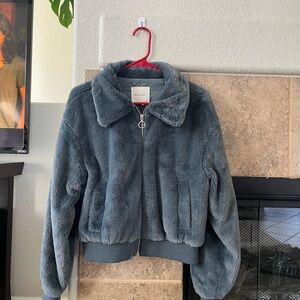 Thread & Supply Slate Faux Fur Jacket